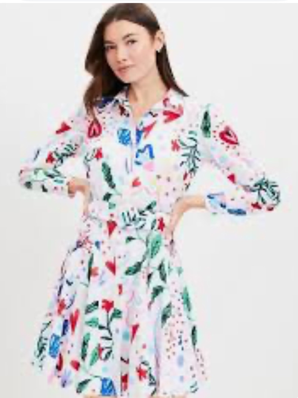 NWT retail $89.95 size 4 #Loft Petite Tropical Rhythm Godet Shirt Dress